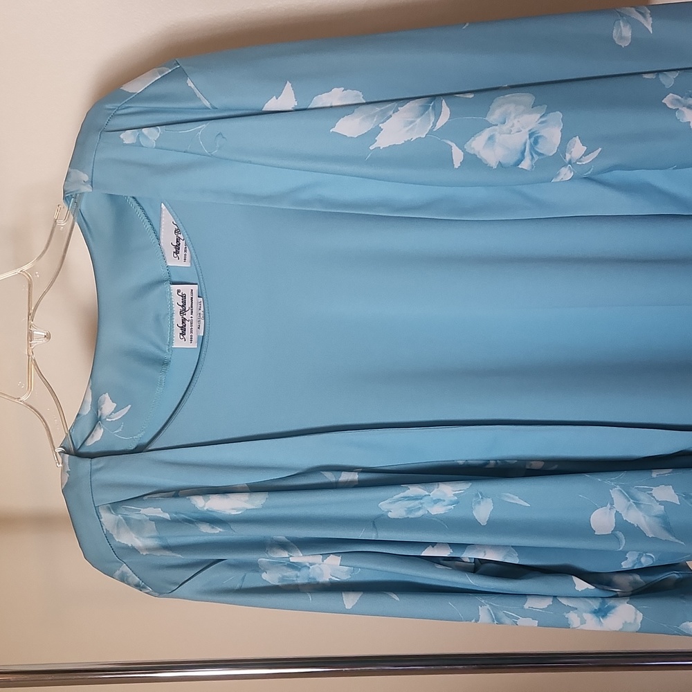 Two Piece Aqua Colored 3/4 Sleeve Dress with Removable 3/4 Sleeve